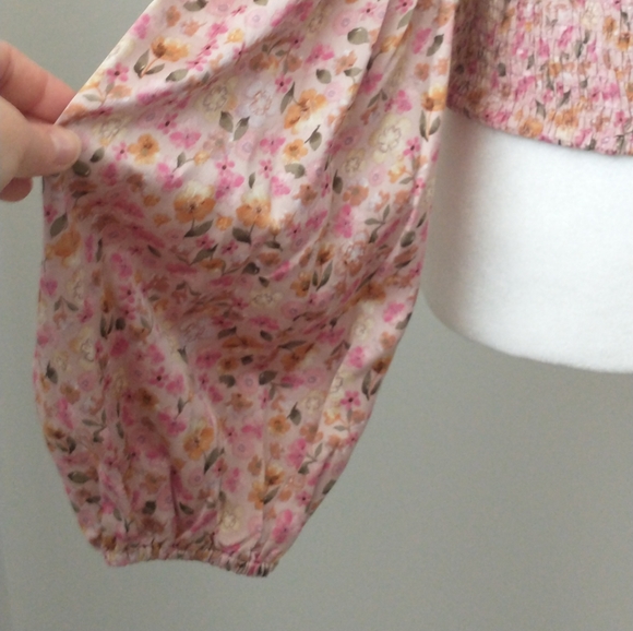 Arula pink floral puff sleeve cottage core top XL - Picture 2 of 8